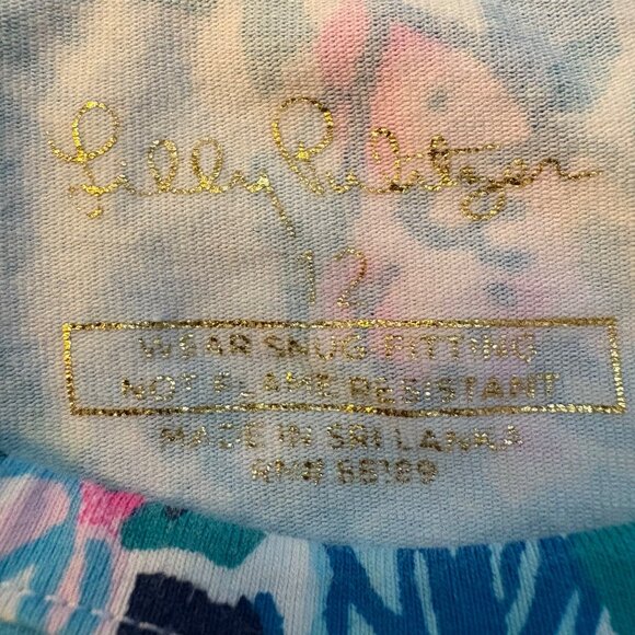 Lilly Pulitzer Girls Floral Mini Sammy Pajama Set Size 12 - Picture 2 of 3